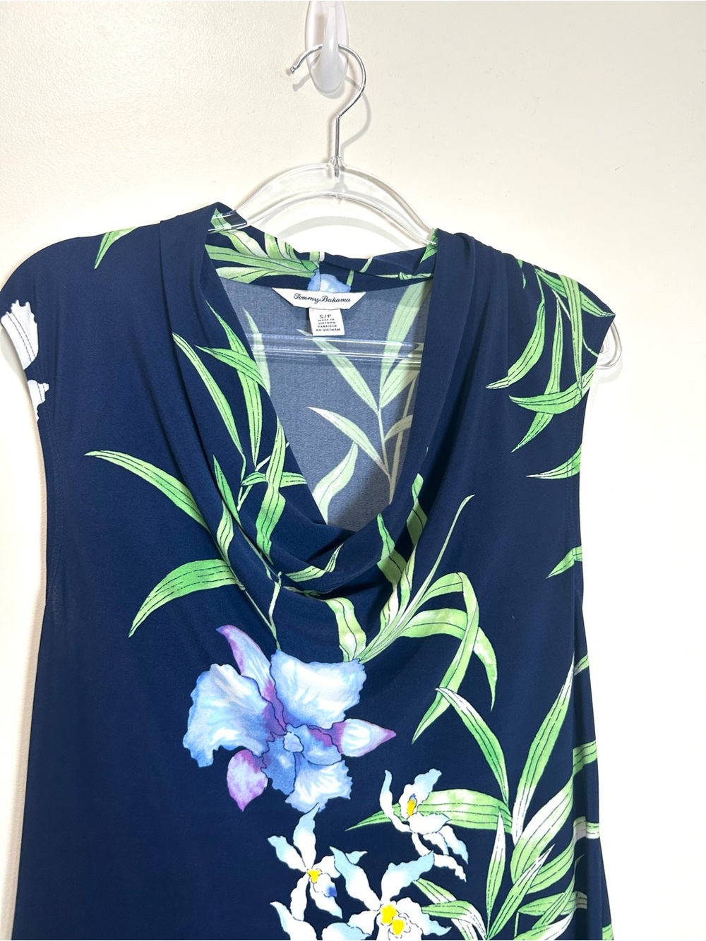 Tommy Bahama Dress Floral Acqua Dei Fiore Women Sz S Tropical Botanical Stretch - Picture 4 of 12